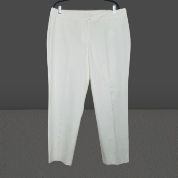 Piazza Sempione NWOT Brigirre Stretch Cotton White Cropped Pants Italy 54/US 18 - Picture 3 of 10